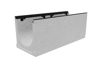 Лоток водоотводный бетонный коробчатый (СО-300мм), с чугунной насадкой КU 100.39,9 (30).39,5(32,5) - BGZ-S, № 0
