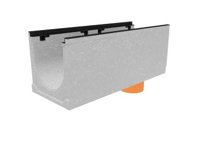 Лоток водоотводный бетонный коробчатый (СО-300мм), с чугунной насадкой, с водосливом КUв 100.39,9 (30).39,5(32,5) - BGZ-S, № 0