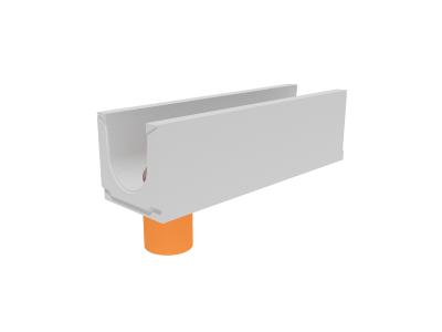 Лоток водоотводный бетонный коробчатый (СО-200мм), с водосливом КUв 100.29,8(20).29,5(22,5)-BGU, № 0