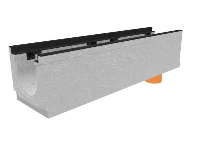 Лоток водоотводный бетонный коробчатый (СО-150мм), с чугунной насадкой, с водосливом КUв 100.24,8 (15).26,5(20)-BGZ-S, № 5-0 напрямую со склада завода в Екатеринбурге. Гарантируем низкую цену! Лоток водоотводный бетонный коробчатый (СО-150мм), с чугунной насадкой, с водосливом КUв 100.24,8 (15).26,5(20)-BGZ-S, № 5-0