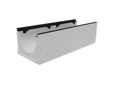 Лоток водоотводный бетонный коробчатый (СО-300мм), с чугунной насадкой КU 100.39,9 (30).29,5(22,5) - BGZ-S, № -20-0