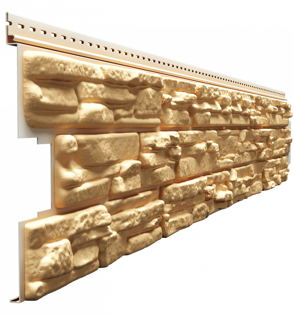 Сайдинг LUX под камень, Rocky, пекан