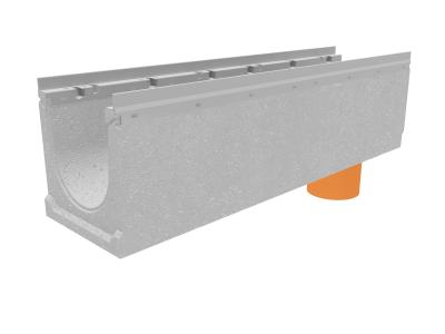 Лоток водоотводный бетонный коробчатый (СО-200мм), с оцинкованной насадкой, с водосливом КUв 100.26,3 (20).28(22,5) - BGU-Z, № 0