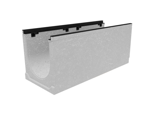 Лоток водоотводный бетонный коробчатый (СО300 мм), с чугунной насадкой, с уклоном 0,5% КUу 100.39,9 (30).40,5(33,5) - BGZ-S, № 2