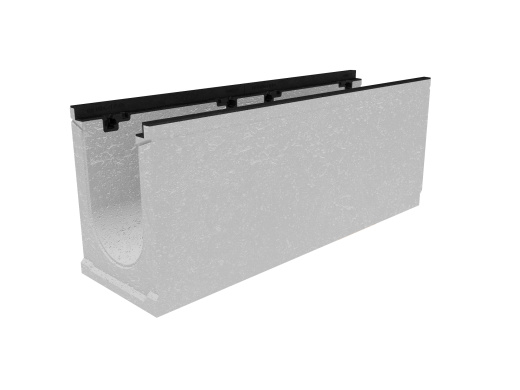 Лоток водоотводный бетонный коробчатый (СО-200мм), с чугунной насадкой, с уклоном 0,5% КUу100.29,8 (20).37,5(30,5) - BGZ-S, № 16