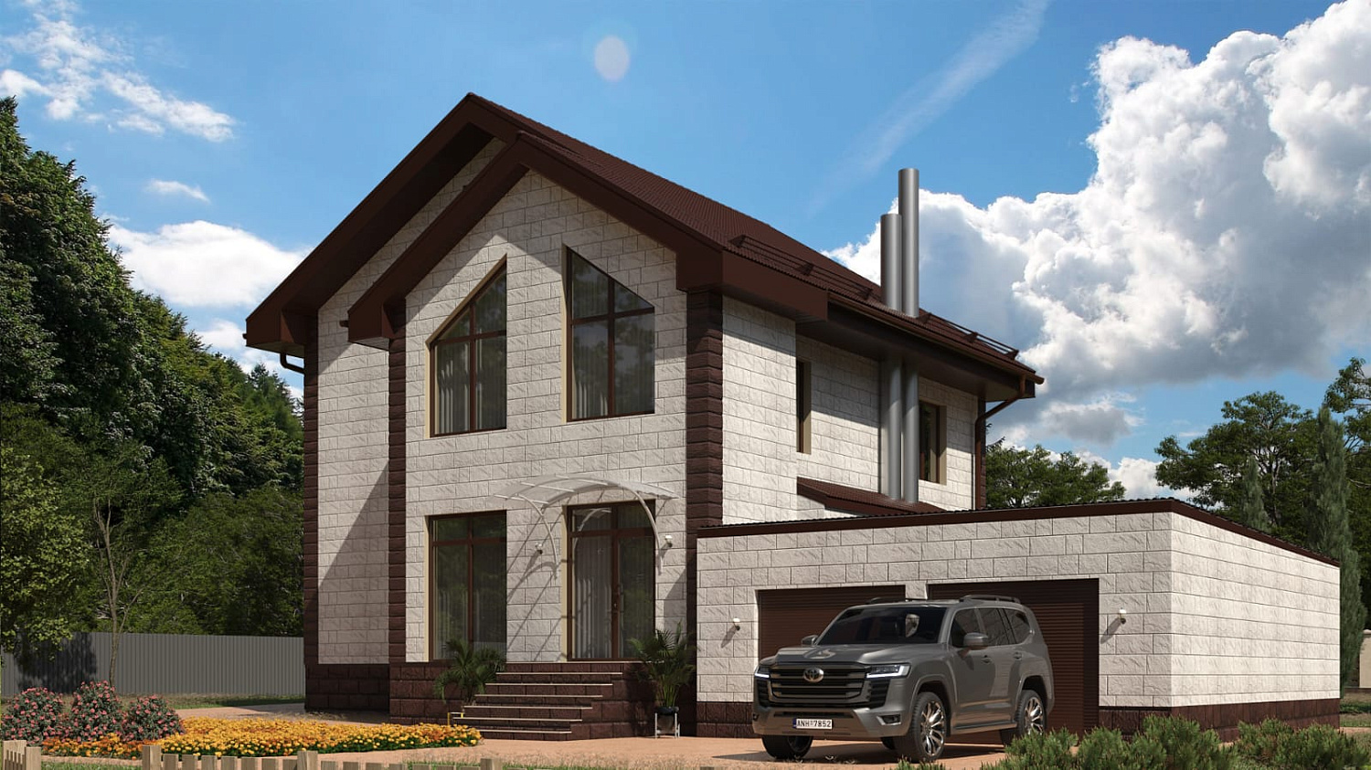 3D-визуализация дома и участка 3D-визуализация дома и участка