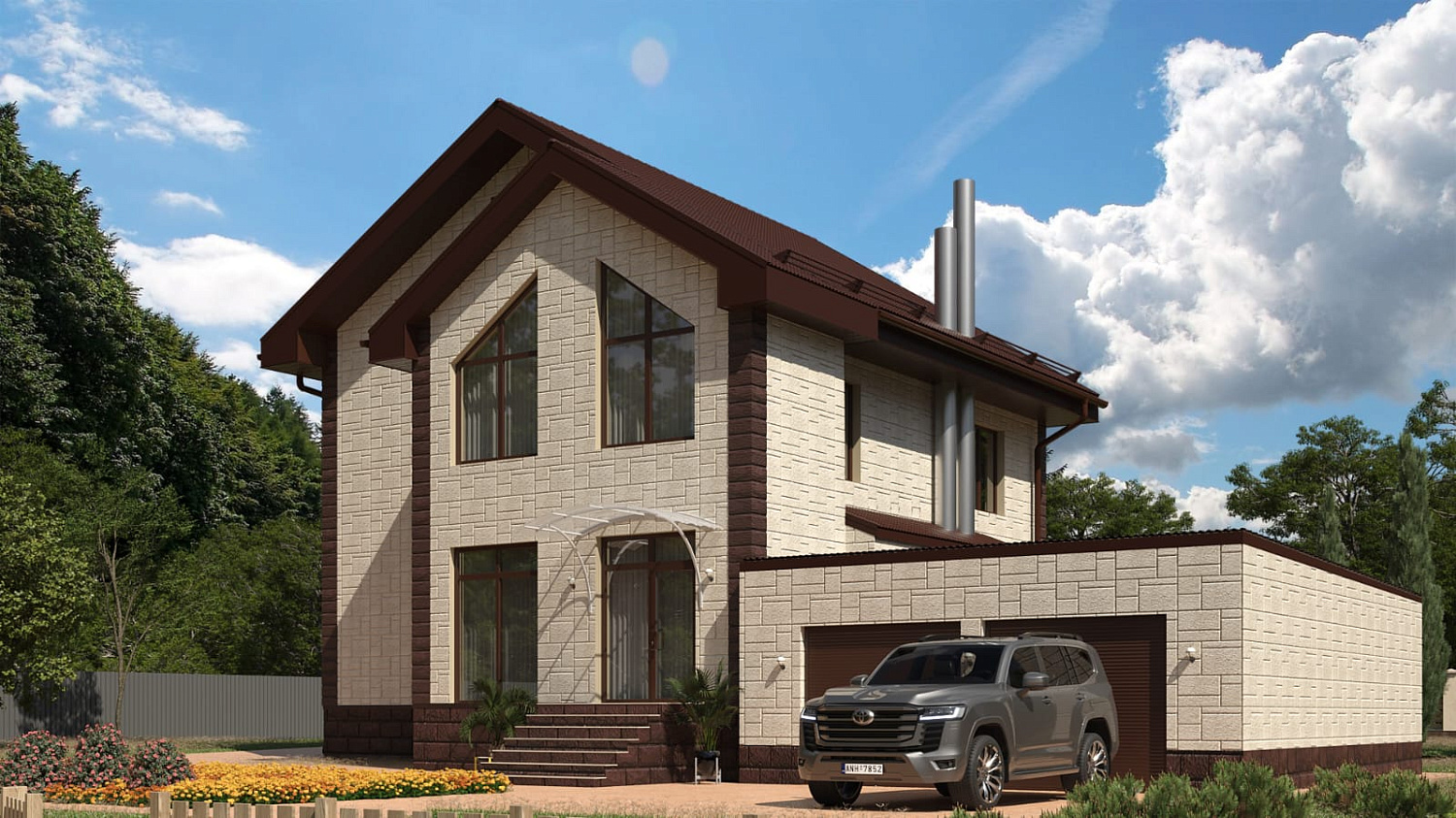 3D-визуализация дома и участка 3D-визуализация дома и участка