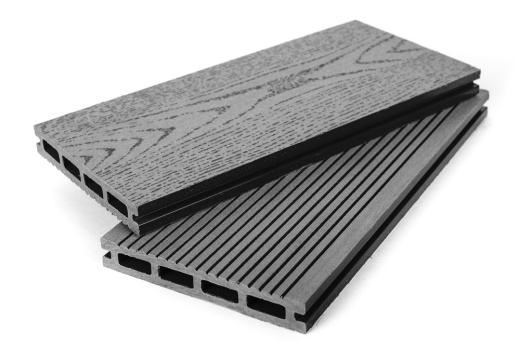 Террасная доска ДПК Grand Line 140мм вельвет и тиснение под дерево Графит 4м (БШТ)