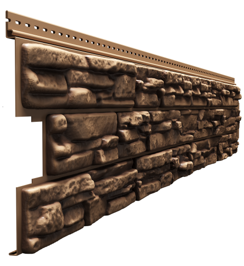 Сайдинг LUX под камень, Rocky, кедровый орех напрямую со склада завода в Екатеринбурге. Гарантируем низкую цену! Сайдинг LUX под камень, Rocky, кедровый орех