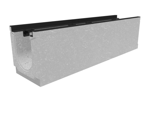 Лоток водоотводный бетонный коробчатый (СО-150мм), с чугунной насадкой, с уклоном 0,5% КUу 100.24,8 (15).28(21,5)-BGZ-S, № 8