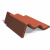 Боковая черепица, левая, серия Classic кирпично-красный Боковая черепица, левая, серия Classic кирпично-красный