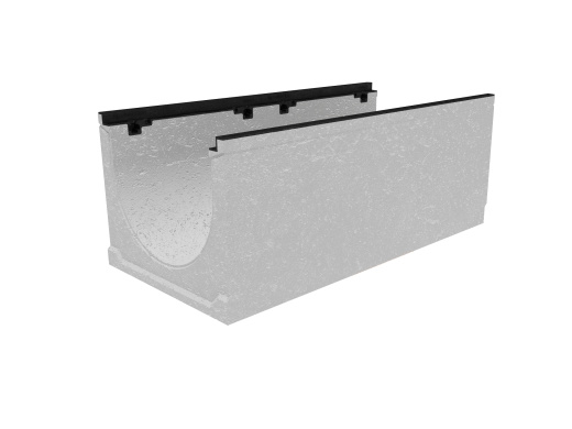 Лоток водоотводный бетонный коробчатый (СО-400мм), с чугунной насадкой, с уклоном 0,5% КUу 100.49,9 (40).40(33) - BGZ-S, № 1