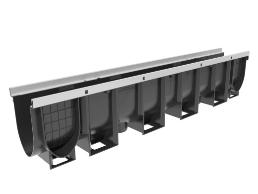 Лоток водоотводный VS LINE DN100.14.20 - пластиковый, с насадкой, кл. Е600