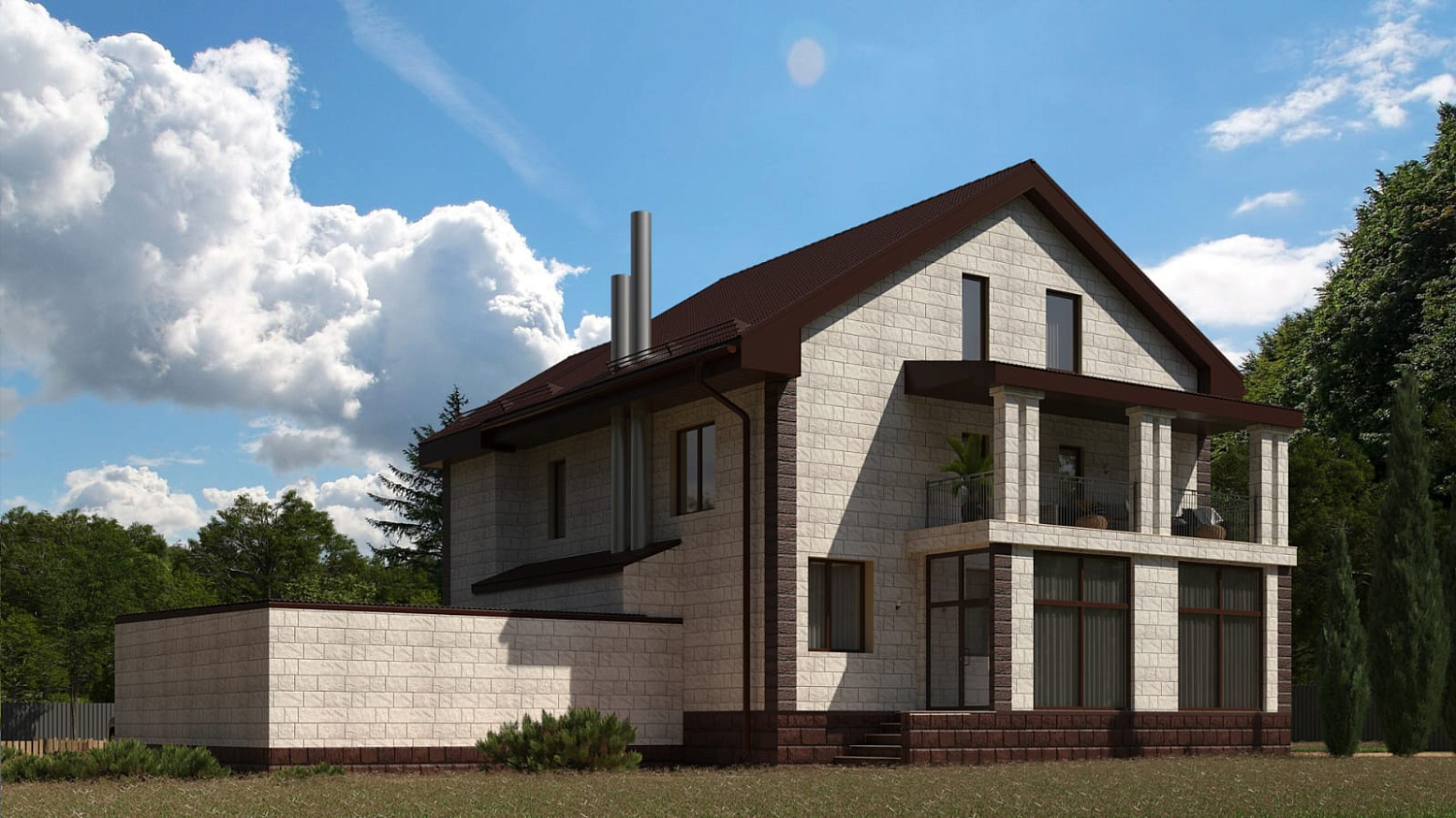 3D-визуализация дома и участка 3D-визуализация дома и участка