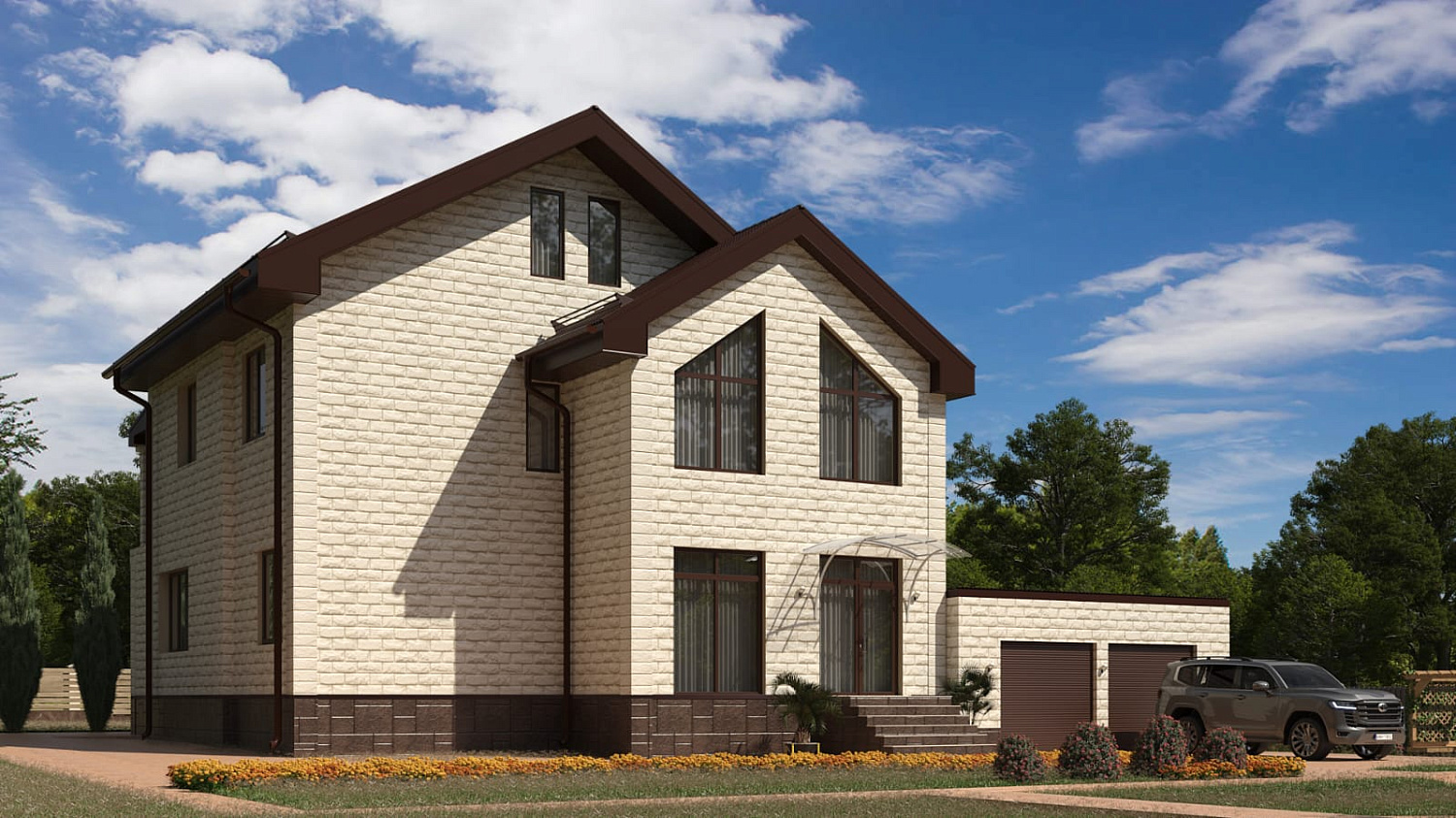 3D-визуализация дома и участка 3D-визуализация дома и участка