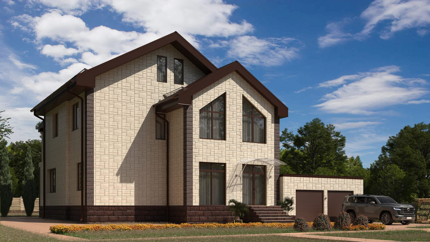 3D-визуализация дома и участка 3D-визуализация дома и участка