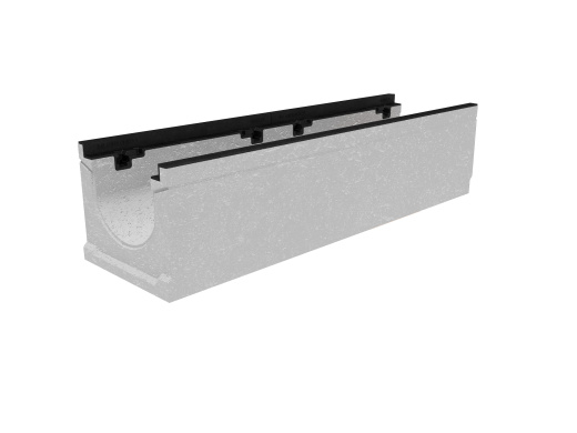 Лоток водоотводный бетонный коробчатый (СО-200мм), с чугунной насадкой КU 100.29,8 (20).24,5(17,5) - BGZ-S, № -10
